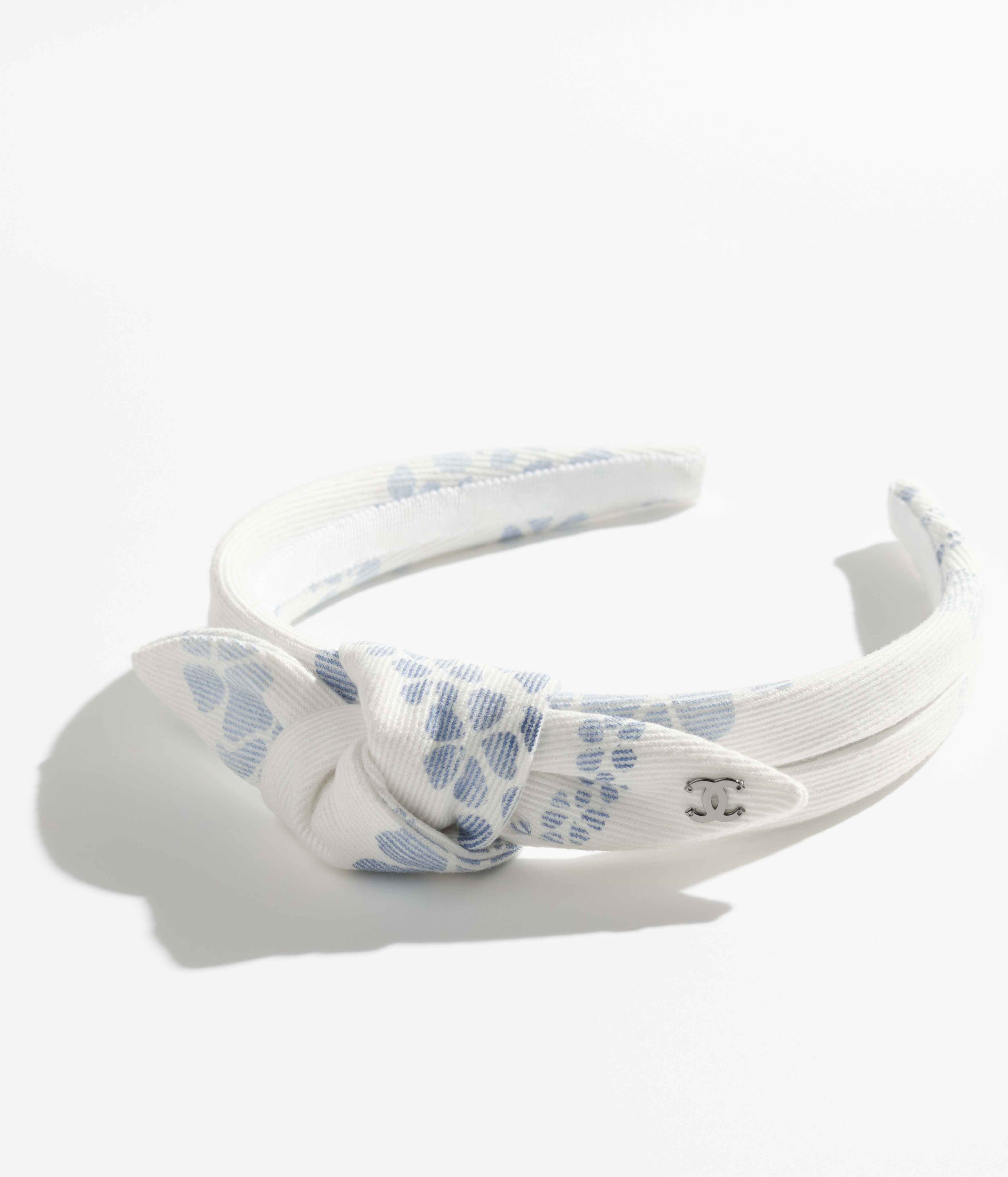 Cerchietto - Bianco & blu - Denim stampato - vista artistica 2